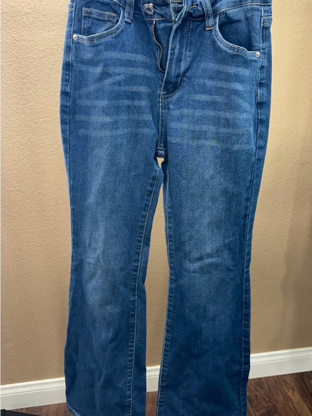 SHEIN Blue Kids Flare & Wide Leg Jeans